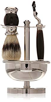 Harry D Koenig Mach III Shave Set with Soap, Onyx and Chrome