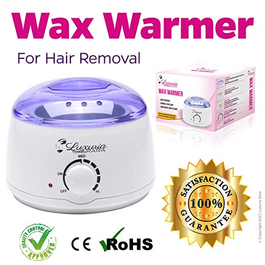 Wax Warmer Melting Pot Electric Hot Wax Heater for Facial Hair Removal Total Body Brazilian Waxing Salon or Self-waxing Portable Plug in Full Size Single Paraffin Can and All Types of Hair Removal Wax