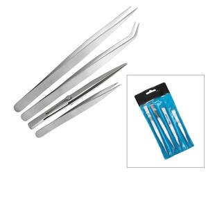 Beading Knotting Tweezer Set Stainless Steel Sold Per Set of 4