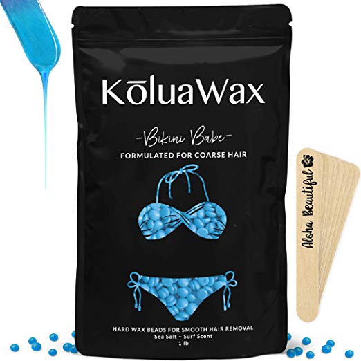 Hard Wax Beans for Painless Hair Removal (Specific for Coarse Body Hair).Our Strongest Blue Bikini Babe by KoluaWax for Brazilian, Underarms, Back and Chest. Large Refill Pearl Beads for Wax Warmers.