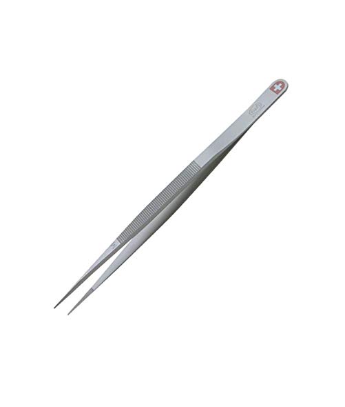 Swiss Made Tweezers with Medium Tip and Chrome Finish, INOX M, designed for Jewelers