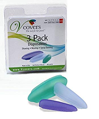 Vcovers 3 Pack, Assorted sizes and colors - Female protection for bikini hair trim, cut, color, spray tanning and other bikini cosmetic procedures.