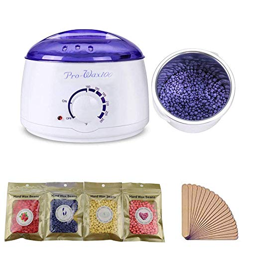 Godfrey Wax Warmer Hair Removal Waxing Kit ,Wax Warmer Heater For Men And Women with 4 Hard Wax Beans and 20 Wax Applicator Sticks For Painless Wax For Legs, Arm,Face, Body, Bikini Area ,Back,