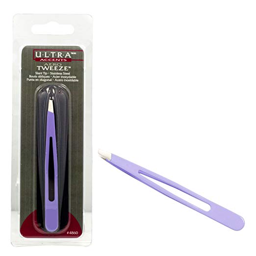 ULTRA Accents Aero Tweeze LIGHT PURPLE Slant Tip Eyebrow Tweezer 4860 Denco Brow