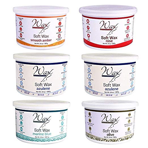 Wax Necessities Depilatory Soft Wax Set of 6 Tins (6 x 14 oz)